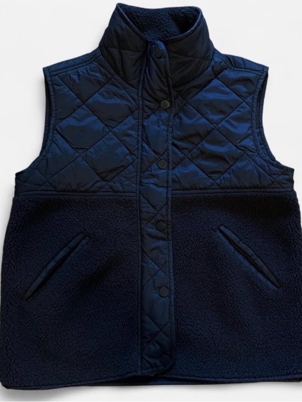 JOIE Black Quilted Mixed Media
Fleece Vest Y2K Gorpcore Outerwear XS